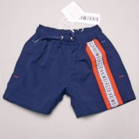 Bikkembergs zwembermuda nanvy met oranje-blauw-logo langs zijkant