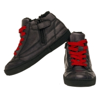 Bikkembergs Lederen sneaker-rood veters - bontvoering