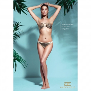 Goldie Estelle Strapless Bikini Tropicana Pailletten beige