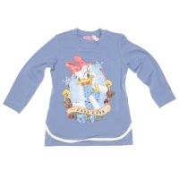 Monnalisa Longsleeve Katrien Duck Kiss Kiss light blue