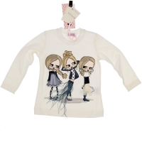 Monnalisa Longsleeve Girls verenrok off-white