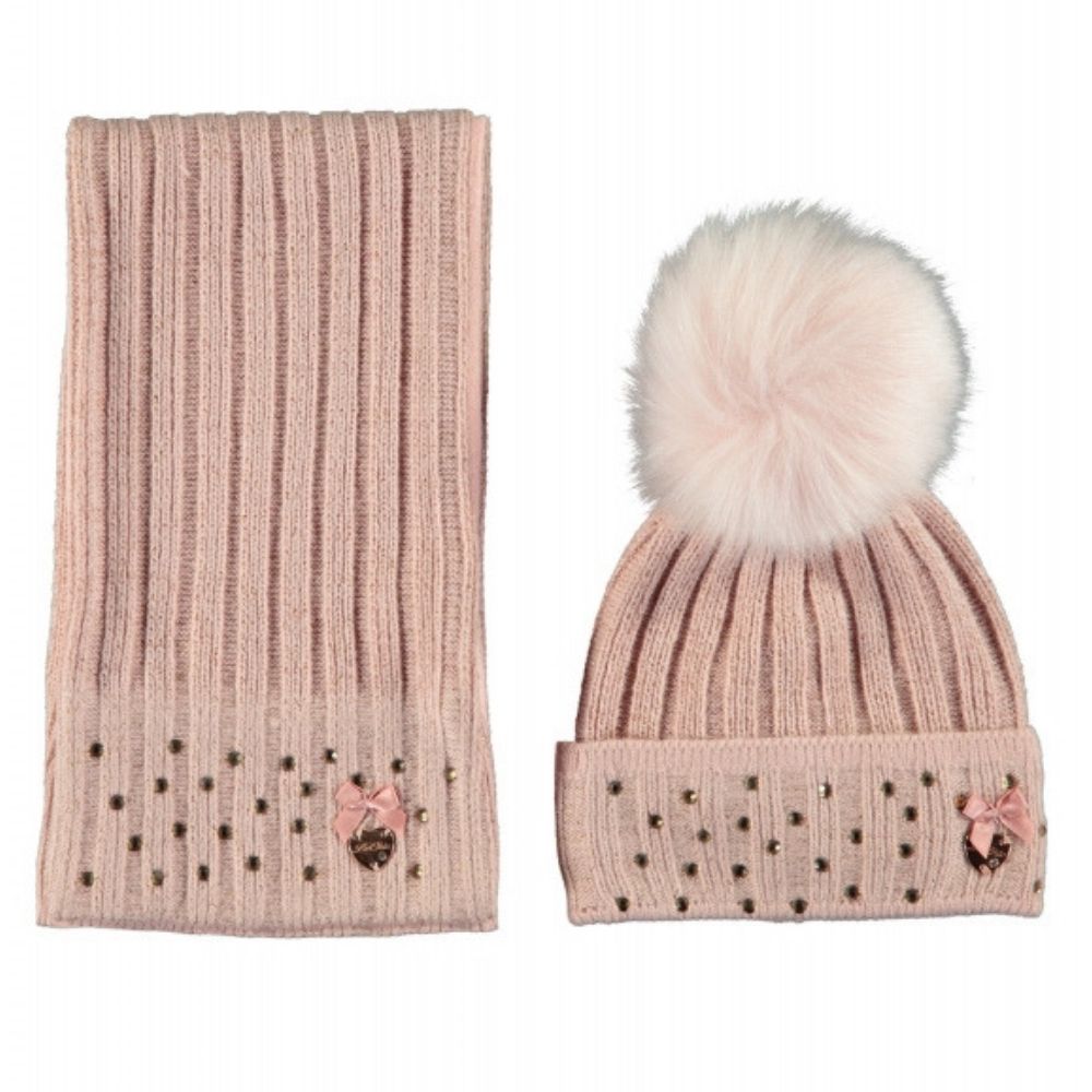 Doelwit flauw kraan Le Chic Baby Hat & Scarf Victorian Pink - €8.69