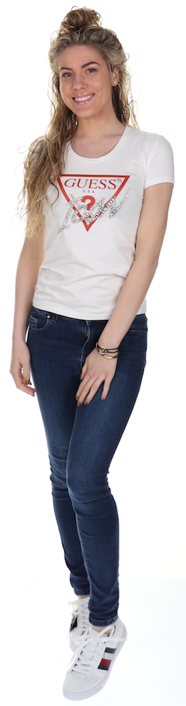 Guess T-shirt Strass Logo True White - €15.96