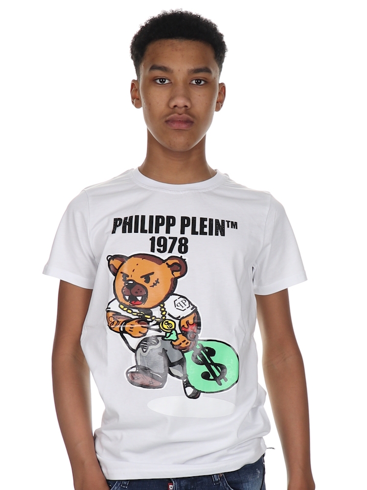 Philipp Plein T-shirt Neck Ss Teddy Bear White - €37.50