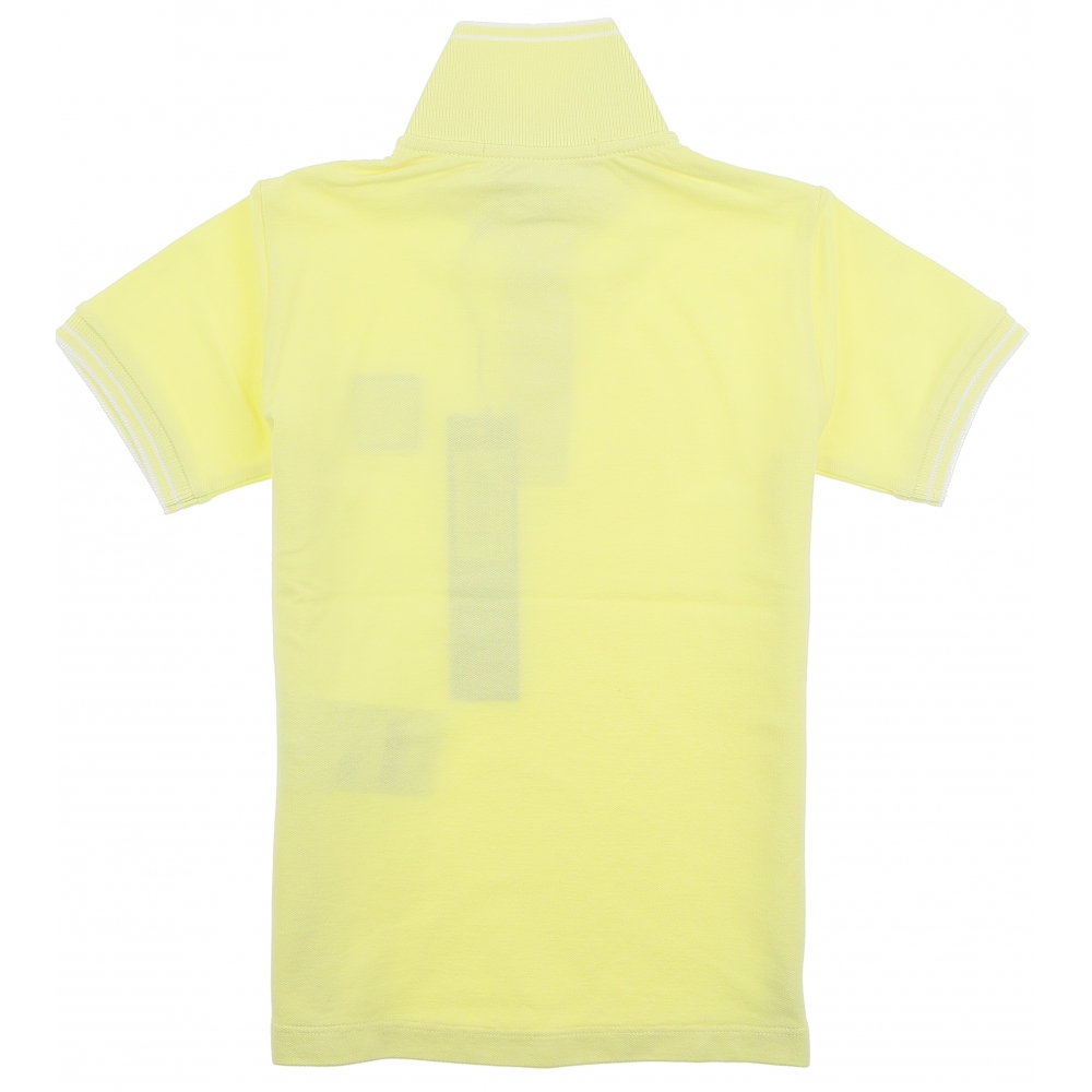 Stone Island - Polo geel met zwarte afwerking - Van Lange Mode