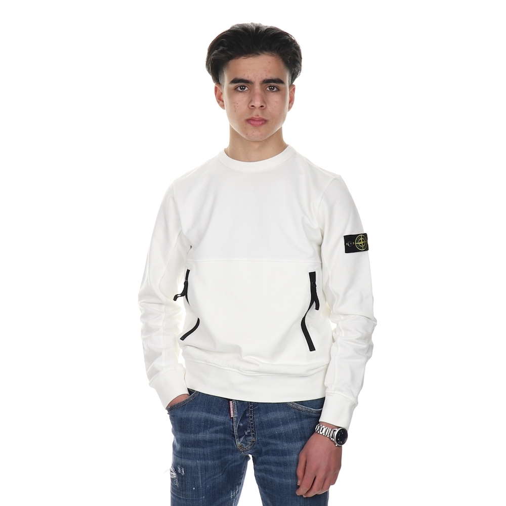 Stone Island Sweater Zipper White - €55.98