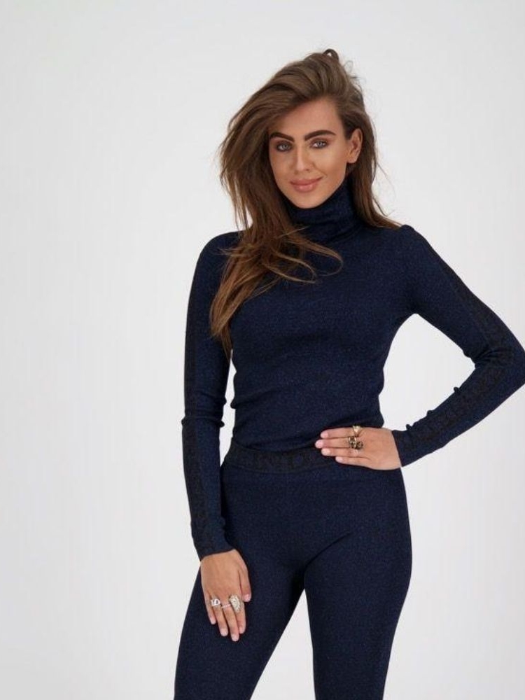 Reinders Turtleneck Lurex Entarsia Dark 