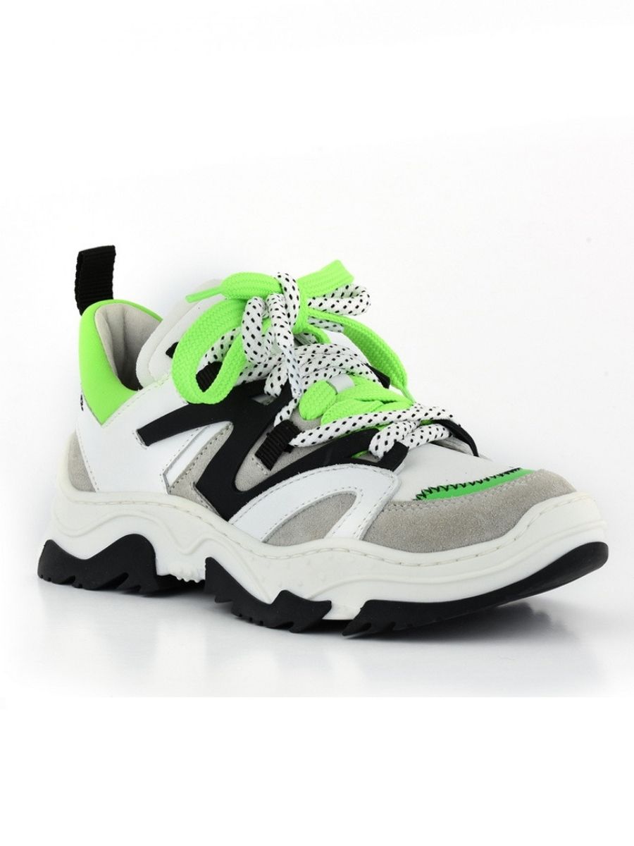 DSQUARED2 Giant Sneakers Lace Up White/grey/neon Green/black - €85.58