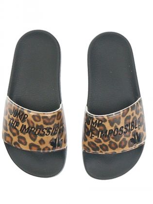 Kids Sale Slippers Leopard/black