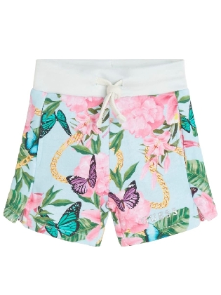 Active Shorts Green Floral Butterf