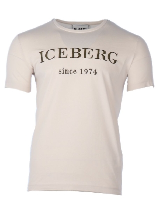 Heren Sale T-shirt Cream Big Logo