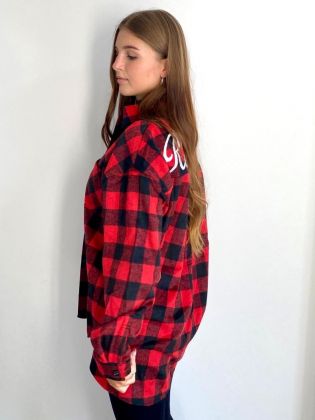 Sale Blouse Tartan Fiery Red