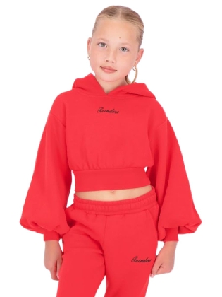 Kids Sale Trui Crop Peplum Sleeves Fiery Red