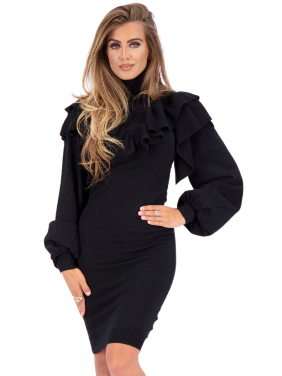 Reinders Sale Jurk Ruffle True Black 85.00