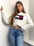 Tommy Jeans Tjw Bxy Center Flag Sweater Ecru