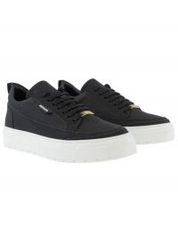 Sneaker Gold Flint Black In Recycled Nubuck Leather And Cotton B