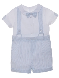 Macacao Mini Boy Special Occasion Verao 2023 Blue Stripes S23-17