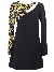 Versace Jeans Couture Dress Print Black Gold Open Back PARTY