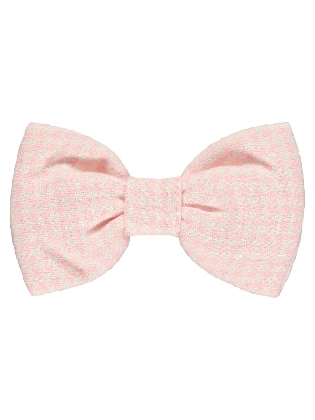 Alessia Houndstooth bow Pale Pink