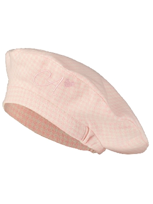 Houndstooth beret Pale Pink