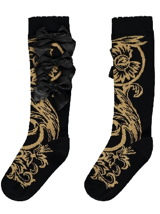 Bianca Baroque knee high sock Black