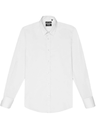 Shirt Regular Fit In Stretch Cotton Poplin Fabric White