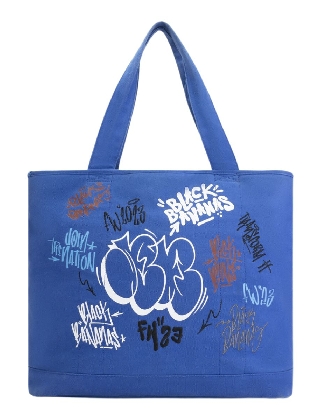 sale tas Tagged Tote Bag Blue