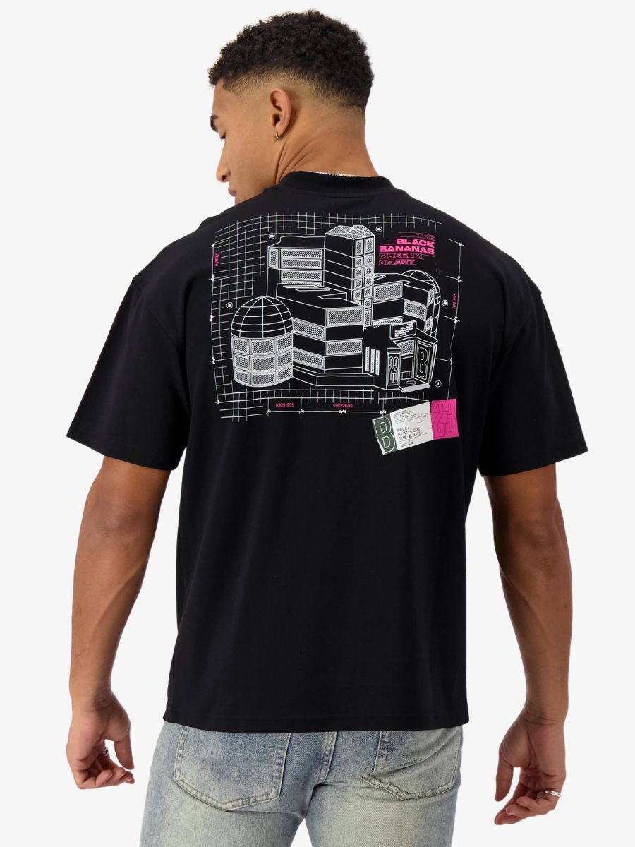 Black Bananas Heren sale shirt Blueprint Tee Black 32.48