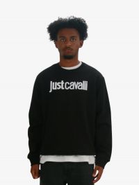 Just Cavalli Sweater Black Met Geborduurd Logo