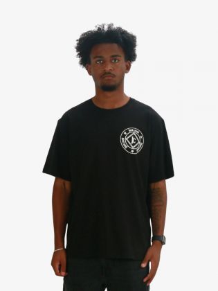 T-shirt Black Met Rond Wit Logo