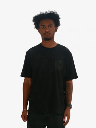 T-shirt Black Met Zwart Rond Logo