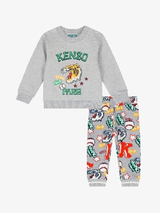 Ensemble Sweater+broek Spikkel Lichtgrijs