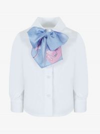 Lapin House Blouse Bow White-blue