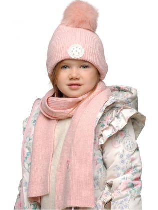 Rosa & Reya Hat & Scarf Set Cotton Candy