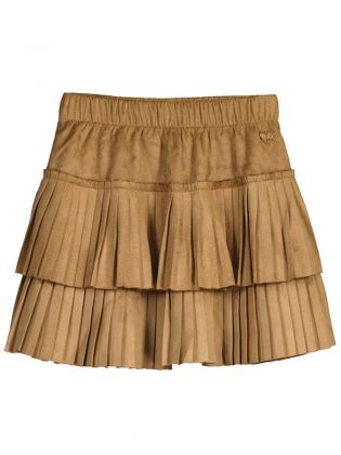 Pleated Suede Skirt           Brownie