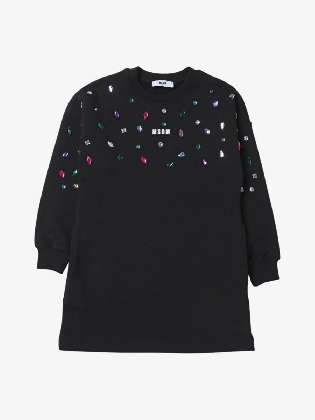 Fleece Dress Girl Nero-black