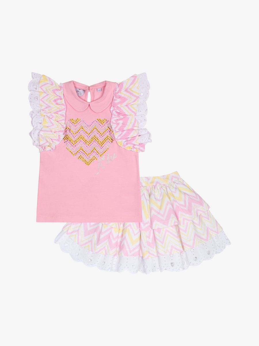 ADee Leanne Chevron Skirt Set Pink Fairy - €59.75
