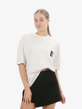 Dames Shirt Label Oversized Fit Wit