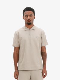 Balr Heren Polo Q-series Regular Fit Polo Shirt Silver Lining Xs