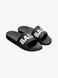 Balr Heren Slippers Classic Brand Slide Jet Black 40 Us 7 / Uk 6