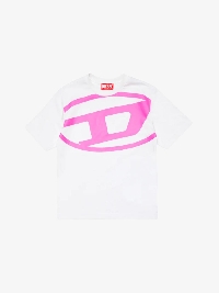 Diesel Mtulli Over T-shirts Base K100+stampa Fuxia Fluo