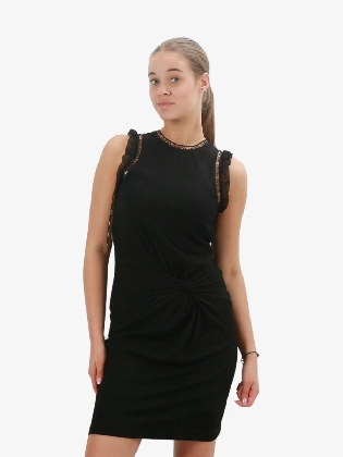 Dames Jurk Olga Ruffle Zwart