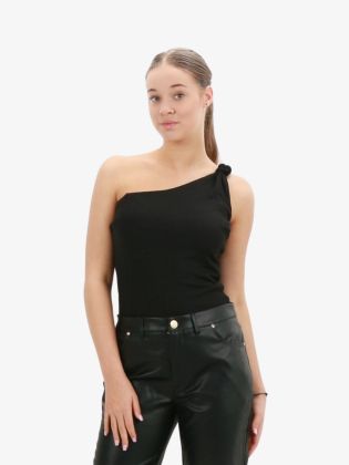 Dames Top Elena Asymmetrisch Zwart