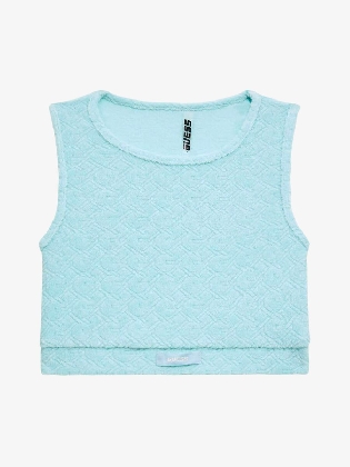 Meisjes Top Crop Badstof Mint