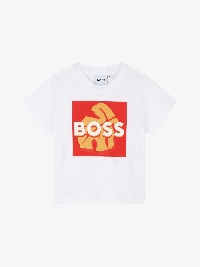 Boss Jongens Shirt Leaf Wit Rood