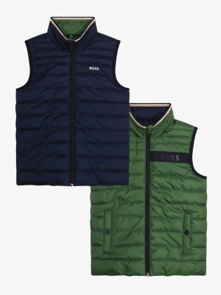 Jongens Bodywarmer Reversible Navy Groen