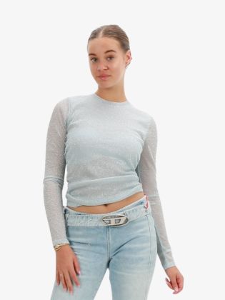 Dames longsleeves - Tops Jersey Ludya Fresh Blue Glitter