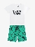 Karl Lagerfeld Kids Jongens Set Zwembroek Wit Groen