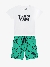 Karl Lagerfeld Kids Jongens Set Zwembroek Wit Groen