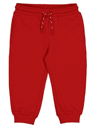 Basic Cuffed Fleece Trousers  Red